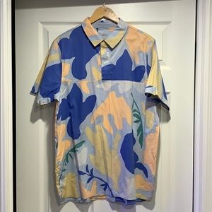 Nike Floral Half Button Down Size XL